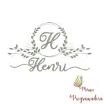 Matriz de Bordado Moldura Folha Henri