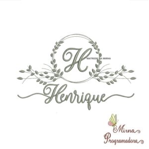 Matriz de Bordado Moldura Folha Henrique