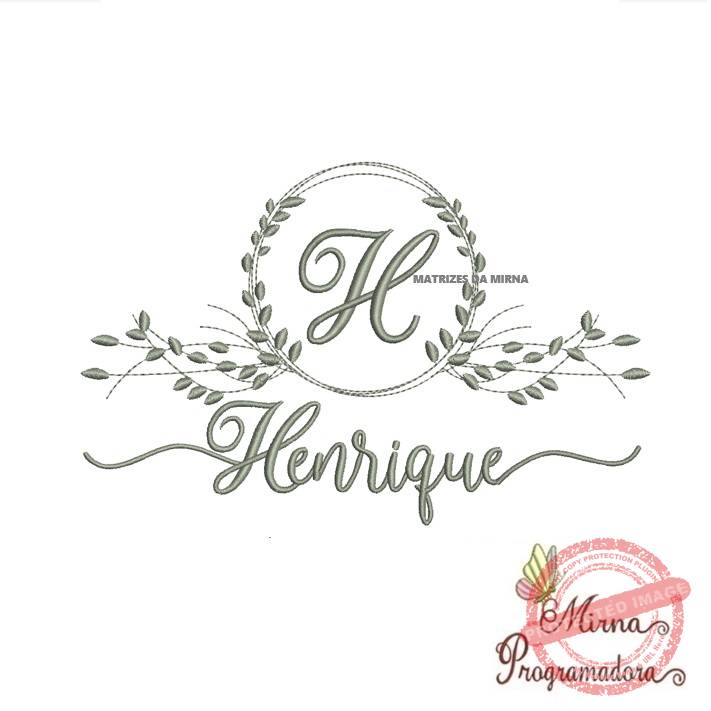 matriz de bordado henrique Matriz de Bordado Moldura Folha Henrique - Imagem 1