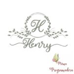 Matriz de Bordado Moldura Folha Henry