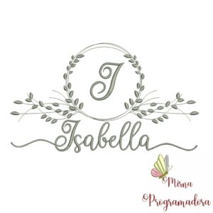 Matriz de Bordado Moldura Folha Isabella
