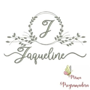 Matriz de Bordado Moldura Folha Jaqueline