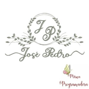 Matriz de Bordado Moldura Folha José Pedro