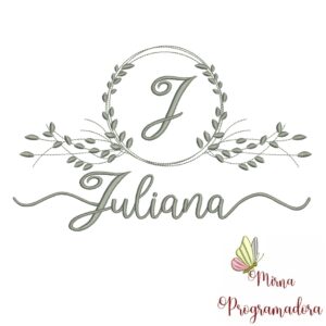 Matriz de Bordado Moldura Folha Juliana