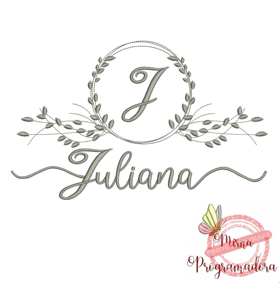 matriz de bordado juliana Matriz de Bordado Moldura Folha Juliana - Imagem 1