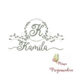 Matriz de Bordado Moldura Folha Kamila