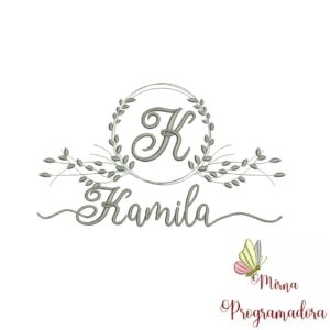 Matriz de Bordado Moldura Folha Kamila