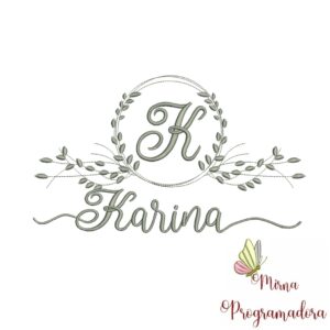 Matriz de Bordado Moldura Folha Karina