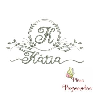 Matriz de Bordado Moldura Folha Kátia