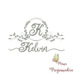 Matriz de Bordado Moldura Folha Kelvin