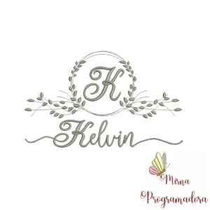 Matriz de Bordado Moldura Folha Kelvin
