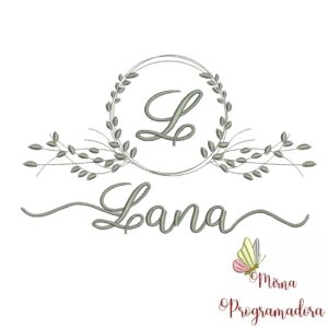 Matriz de Bordado Moldura Folha Lana