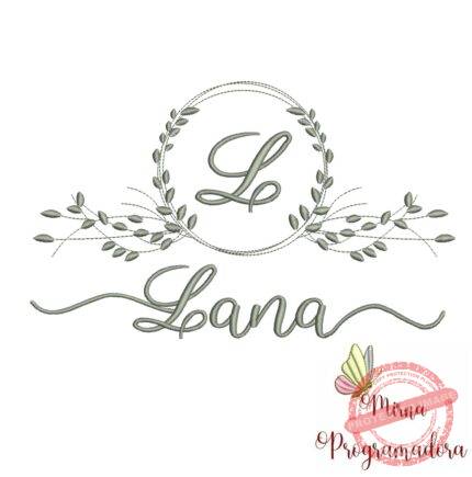 Matriz de Bordado Moldura Folha Lana