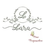 Matriz de Bordado Moldura Folha Lara