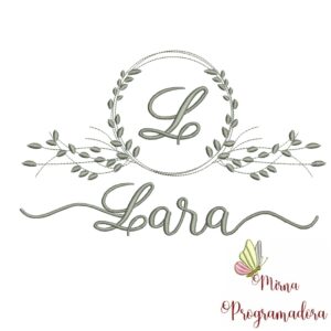 Matriz de Bordado Moldura Folha Lara
