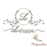 Matriz de Bordado Moldura Folha Larissa