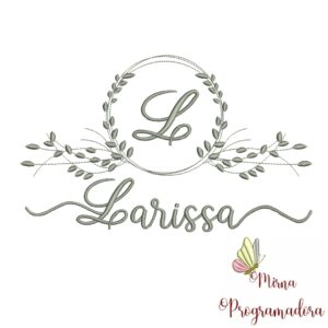 Matriz de Bordado Moldura Folha Larissa