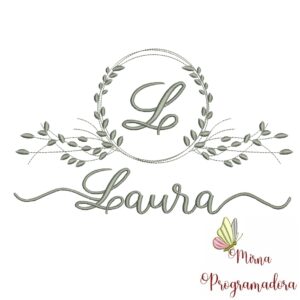 Matriz de Bordado Moldura Folha Laura