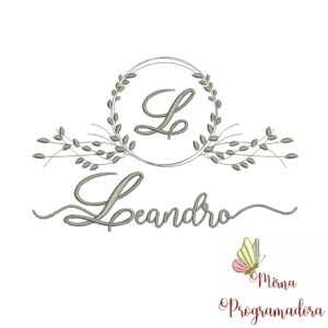 Matriz de Bordado Moldura Folha Leandro