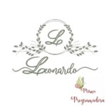 Matriz de Bordado Moldura Folha Leonardo