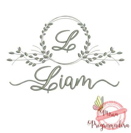 Matriz de Bordado Moldura Folha Liam