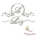 Matriz de Bordado Moldura Folha Liz