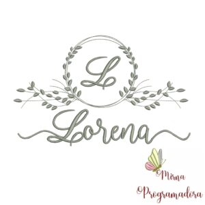 Matriz de Bordado Moldura Folha Lorena