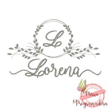 Matriz de Bordado Moldura Folha Lorena