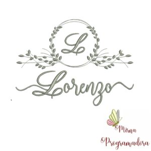 Matriz de Bordado Moldura Folha Lorenzo