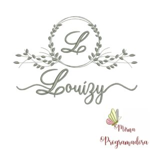 Matriz de Bordado Moldura Folha Louízy