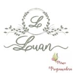 Matriz de Bordado Moldura Folha Luan