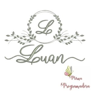 Matriz de Bordado Moldura Folha Luan
