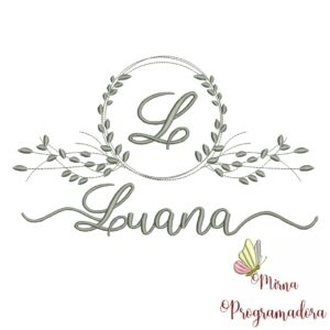 Matriz de Bordado Moldura Folha Luana
