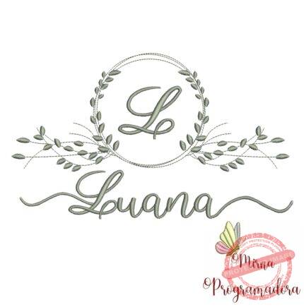 Matriz de Bordado Moldura Folha Luana