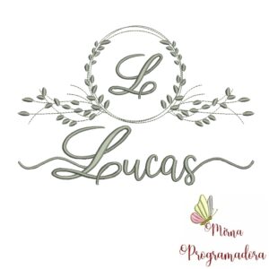 Matriz de Bordado Moldura Folha Lucas