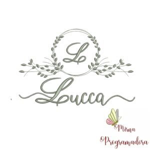 Matriz de Bordado Moldura Folha Lucca