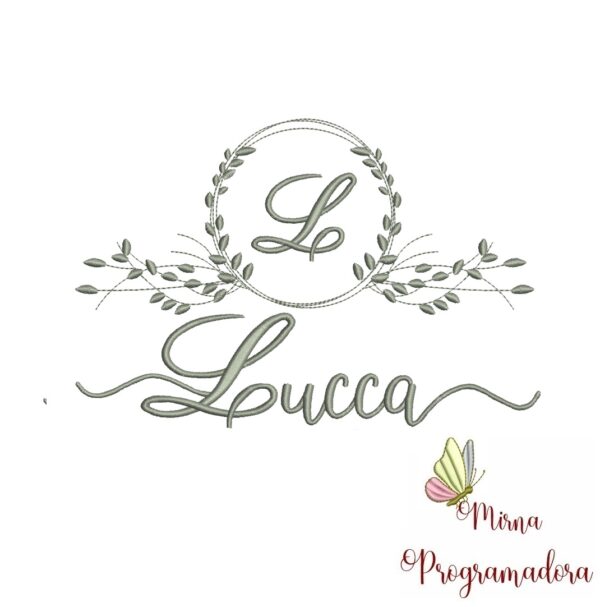 Matriz de Bordado Moldura Folha Lucca