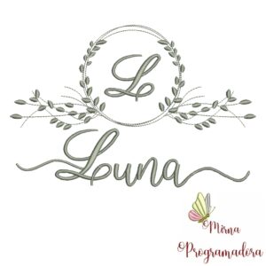 Matriz de Bordado Moldura Folha Luna