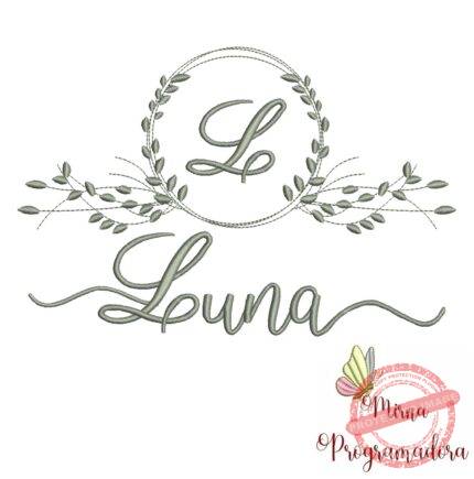 Matriz de Bordado Moldura Folha Luna