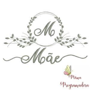 Matriz de Bordado Moldura Folha Mãe