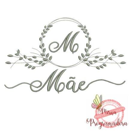 Matriz de Bordado Moldura Folha Mãe