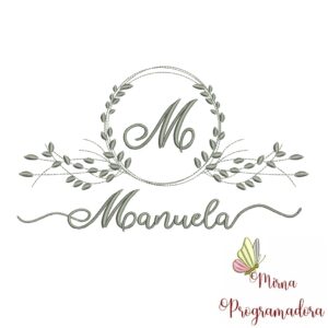 Matriz de Bordado Moldura Folha Manuela