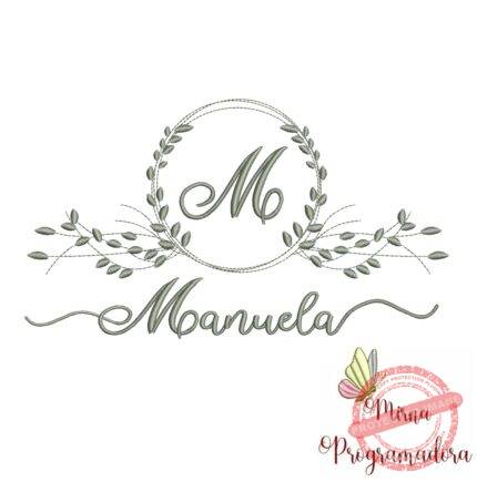 Matriz de Bordado Moldura Folha Manuela