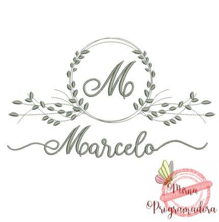 Matriz de Bordado Moldura Folha Marcelo