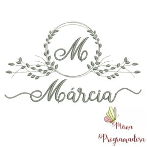 Matriz de Bordado Moldura Folha Márcia