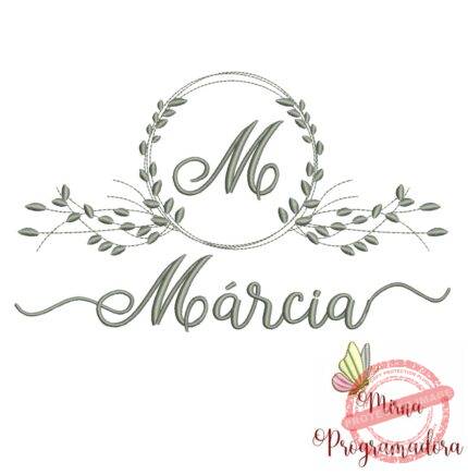 Matriz de Bordado Moldura Folha Márcia