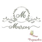 Matriz de Bordado Moldura Folha Marcos