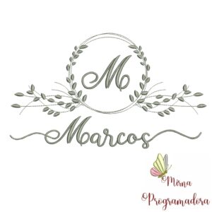 Matriz de Bordado Moldura Folha Marcos