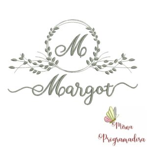 Matriz de Bordado Moldura Folha Margot