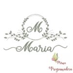 Matriz de Bordado Moldura Folha Maria